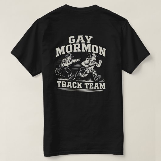 Schwules Mormon Track Team T-Shirt (Design Rückseite)