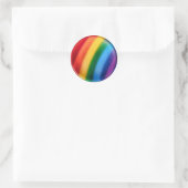 SCHWULES SELBSTBEWUSSTSEIN —REGENBOGEN  RUNDER AUFKLEBER (Tasche)