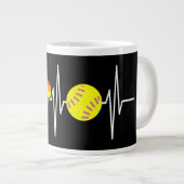 Schwules Softball-Shirt Softball-Spieler Schwuler  Jumbo-Tasse (Vorderseite Rechts)