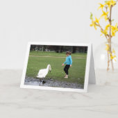 Schwung mit Kind Karte (Gelbe Blume)