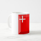 Schwyz Flaggen-Edelstein Kaffeetasse (Vorderseite Links)
