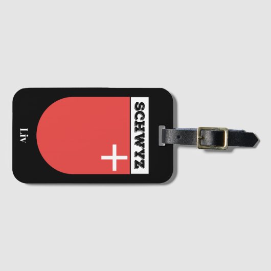 Schwyz, Schweiz | Wappenkleidung der Schweizer Kan Gepäckanhänger (Vorderseite (Horizontal))