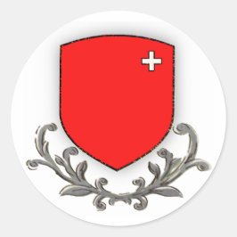 Schwyz Scroll Runder Aufkleber