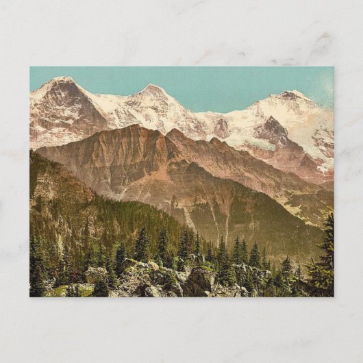 Schynige Platte, Eiger, Monch und Jungfrau, Bernes Postkarte (Vorderseite)