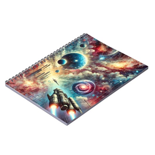 Sci-Fi Adventure Galactic Space Design Notizblock (Linke Seite)