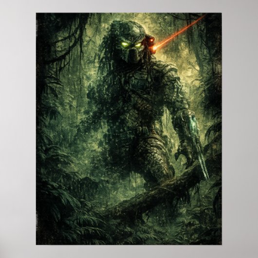 Sci-Fi-Alien-Jäger-Dschungelkrieger Poster (Vorne)