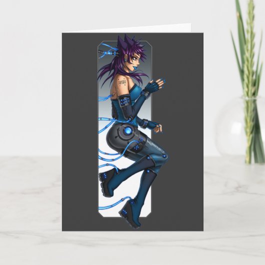 Sci-Fi Anime Girl Karte (Vorderseite)