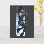 Sci-Fi Anime Girl Karte (Gelbe Blume)