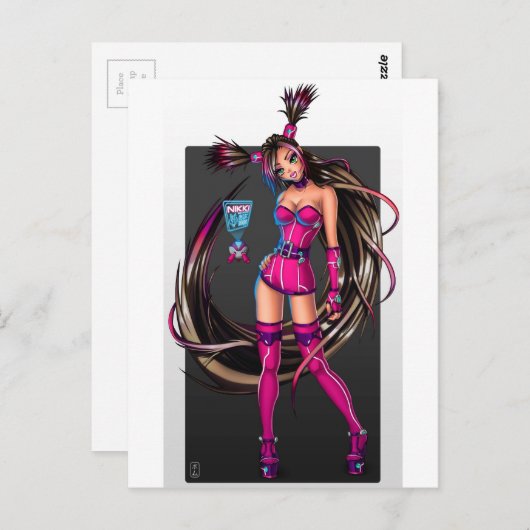 Sci Fi Anime Girl Nikki Postkarte (Vorne/Hinten)