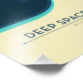 Sci-Fi-Anzeige, blaue Atomuhr, tiefer Raum Fotodruck (Ecke)