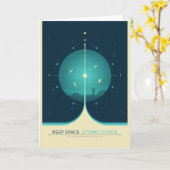 Sci-Fi-Anzeige, blaue Atomuhr, tiefer Raum Karte (Gelbe Blume)