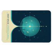 Sci-Fi-Anzeige, blaue Atomuhr, tiefer Raum Magnet (Horizontal)