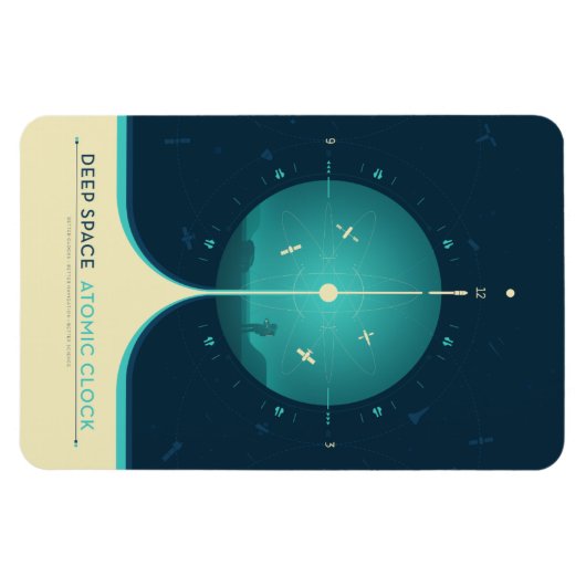 Sci-Fi-Anzeige, blaue Atomuhr, tiefer Raum Magnet (Horizontal)