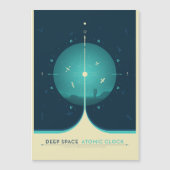 Sci-Fi-Anzeige, blaue Atomuhr, tiefer Raum Magneteinladung (Vorderseite)