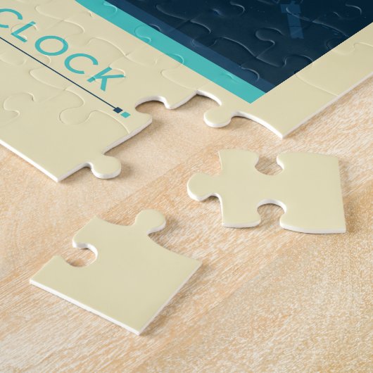 Sci-Fi-Anzeige, blaue Atomuhr, tiefer Raum Puzzle (Seite)