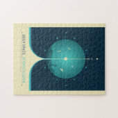 Sci-Fi-Anzeige, blaue Atomuhr, tiefer Raum Puzzle (Horizontal)