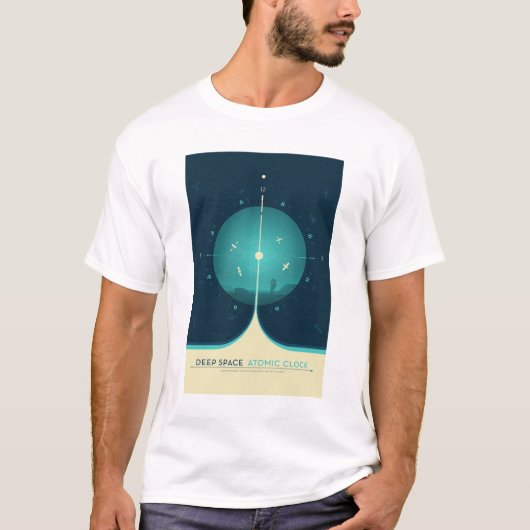 Sci-Fi-Anzeige, blaue Atomuhr, tiefer Raum T-Shirt (Vorderseite)