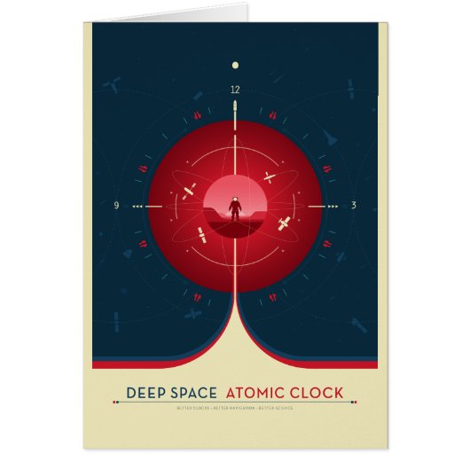 Sci-Fi-Anzeige, rote Atomuhr, tiefer Raum (Vorne)