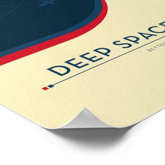 Sci-Fi-Anzeige, rote Atomuhr, tiefer Raum Poster (Ecke)