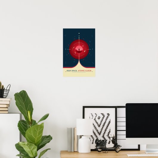 Sci-Fi-Anzeige, rote Atomuhr, tiefer Raum Poster (Heimbüro)