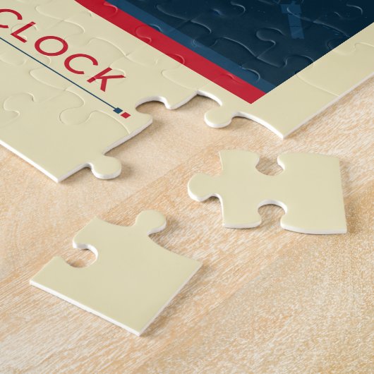 Sci-Fi-Anzeige, rote Atomuhr, tiefer Raum Puzzle (Seite)