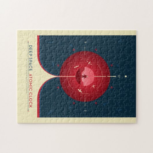 Sci-Fi-Anzeige, rote Atomuhr, tiefer Raum Puzzle (Horizontal)