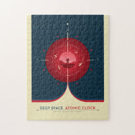 Sci-Fi-Anzeige, rote Atomuhr, tiefer Raum Puzzle