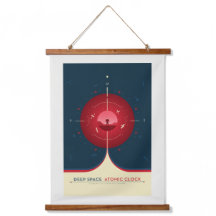 Sci-Fi-Anzeige, rote Atomuhr, tiefer Raum