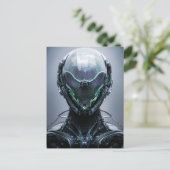 Sci fi Assassin Cyberpunk Hunter Droid Postkarte (Stehend Vorderseite)