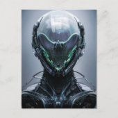Sci fi Assassin Cyberpunk Hunter Droid Postkarte (Vorderseite)