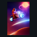 Sci-Fi Astronaut Biker, Shoot for the Moon Pop Art Poster<br><div class="desc">Sci-Fi Astronaut Biker, Shoot for the Moon Pop Art Poster. Schieß auf den Mond. Selbst wenn Sie es verpassen, landen Sie unter den Sternen. Inspiration, Motivationsbotschaft für Biker und Motorradfahrer. Magisches Fantasy Biker Poster Art & Wall Décor für Motorradfans > Plakate & Prints > Space, Alien Planet, Space Travel Astronaut...</div>