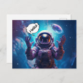 Sci-Fi Astronaut Postkarte (Vorne/Hinten)