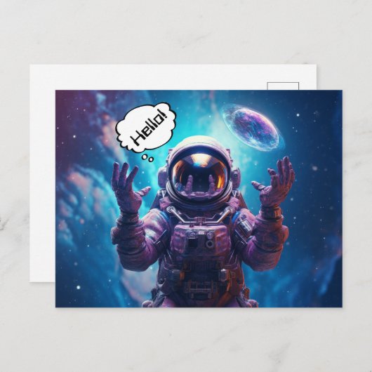 Sci-Fi Astronaut Postkarte (Vorne/Hinten)