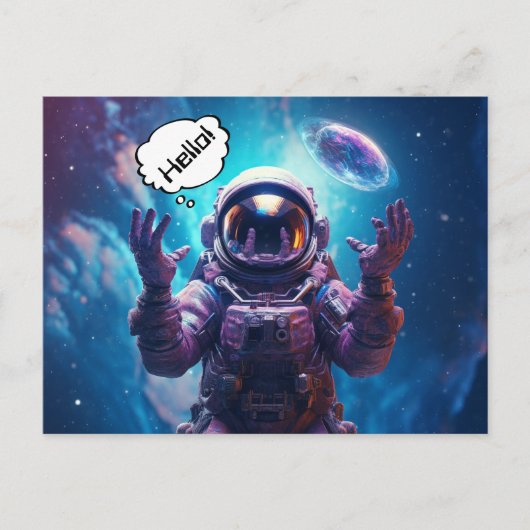 Sci-Fi Astronaut Postkarte (Vorderseite)