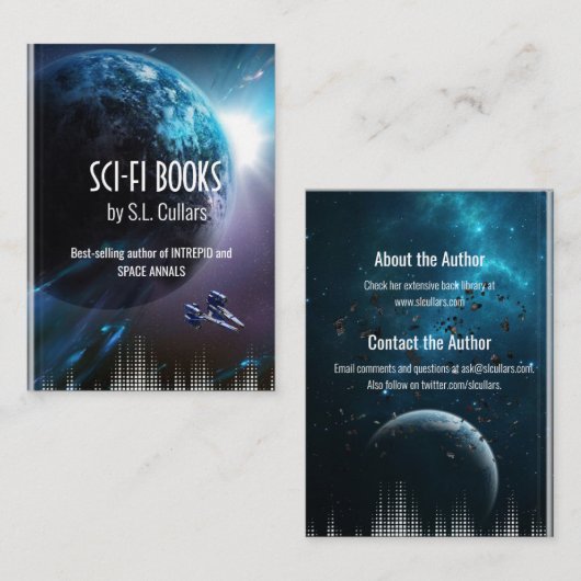 sci-fi Autor Imitate Buchcover Visitenkarte (Vorne/Hinten)