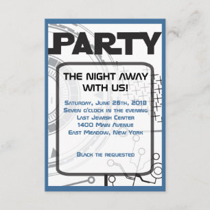 SCI-FI Bar Bat Mitzvah Einladung Party Card