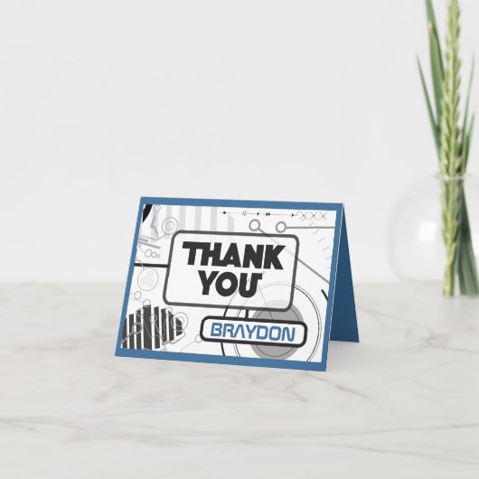 SCI_FI Bar Mitzvah geklappt Dankeschön Karte (Vorderseite)