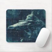 Sci-Fi-Battleship-Diagramm Mousepad (Mit Mouse)