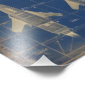 Sci-Fi Blueprint Rocket Fotodruck (Ecke)