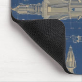 Sci-Fi Blueprint Rocket Mousepad (Ecke)
