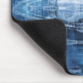 SCI-Fi Blueprint Space Ship Mousepad (Ecke)