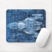SCI-Fi Blueprint Space Ship Mousepad (Mit Mouse)