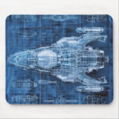 SCI-Fi Blueprint Space Ship Mousepad (Vorne)