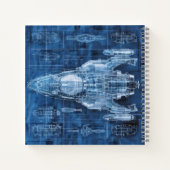 SCI-Fi Blueprint Space Ship Notizblock (Rückseite)