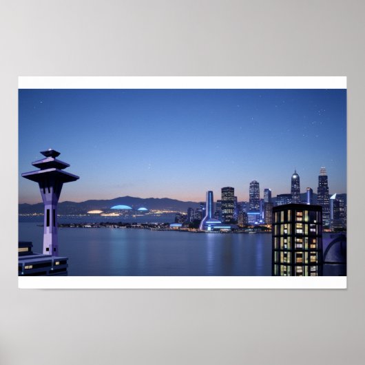 Sci-Fi city background Poster (Vorne)