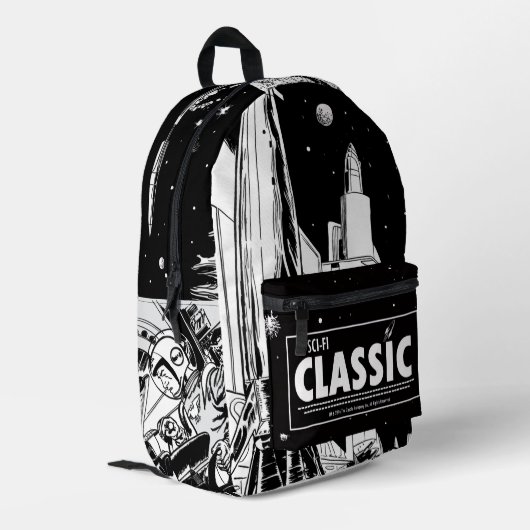SCI-FI Classic Retro Backpack Bedruckter Rucksack (Rückseitige Ecke links)