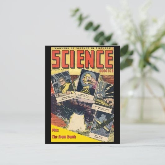 Sci-Fi-Comic: Science-Comic 1 Postkarte (Stehend Vorderseite)
