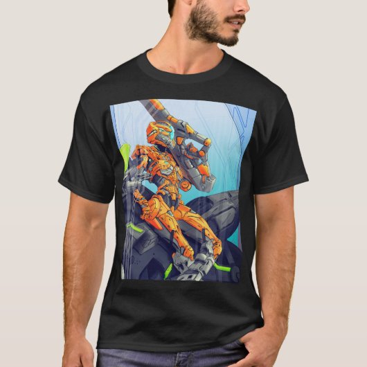 Sci-Fi Cyber Biker Trooper T-Shirt (Vorderseite)