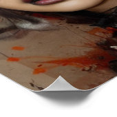 Sci Fi Cyber Gothic Frauenfarbenportrait Poster (Ecke)