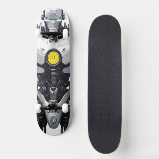 Sci-Fi Cyborg Android Mecha Comic Art Skateboard (Vorderseite)